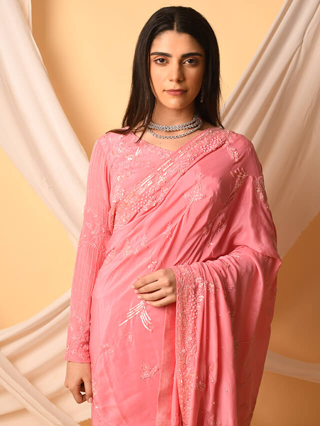 Pink Saree