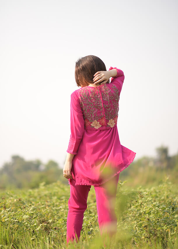 Farah Koti Set Gulabi Pink