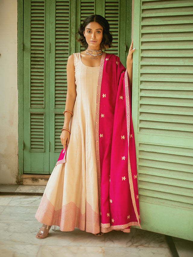 Ivory Anarkali Kurta Set