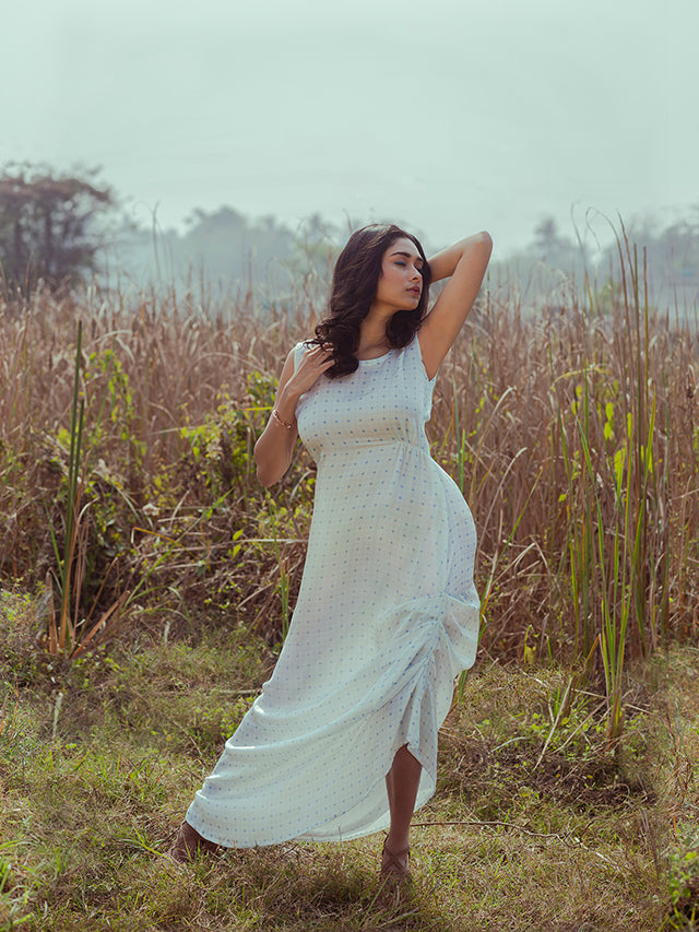 Gathered Cowl Maxi Dress