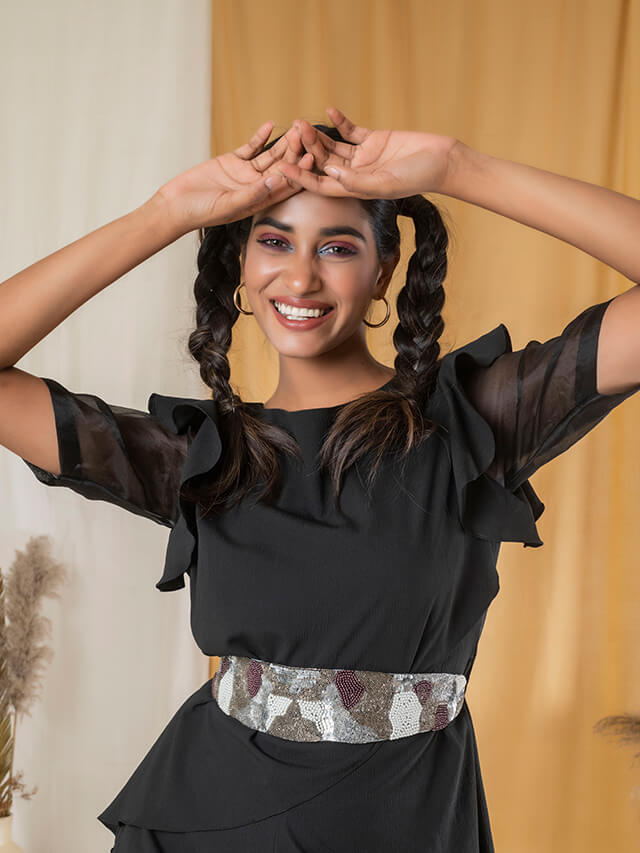 Black Criss Cross Co-ord Set