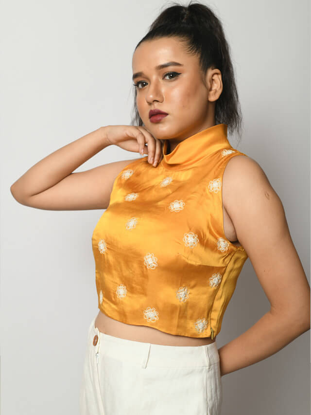 White Hand Embroidered Linen Pants