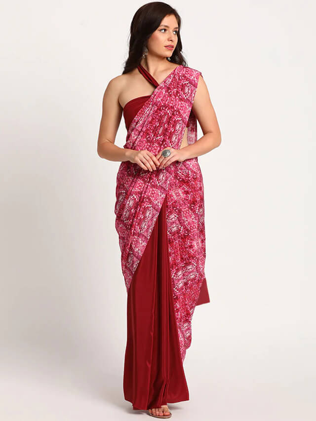 Pink Spring Printed Saree