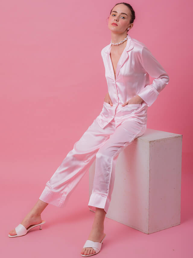 Luxe Satin Baby Pink PJ Set