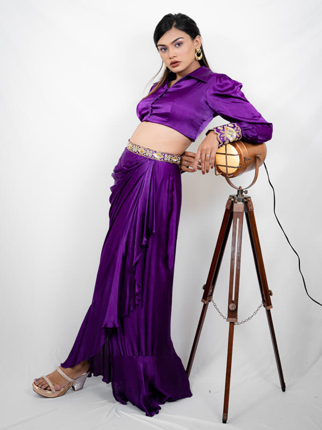 Draped Skirt and Blouse