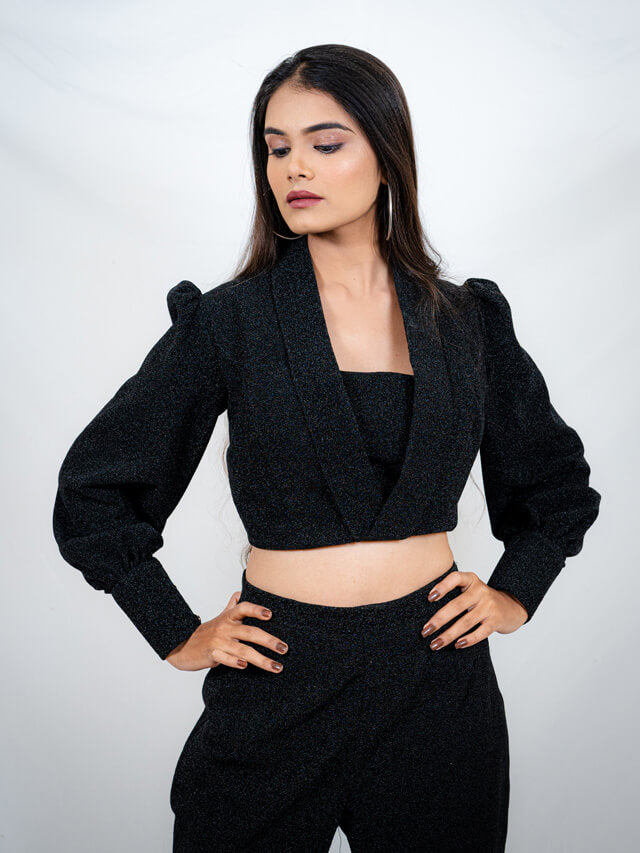 Crop Blazer with Pants