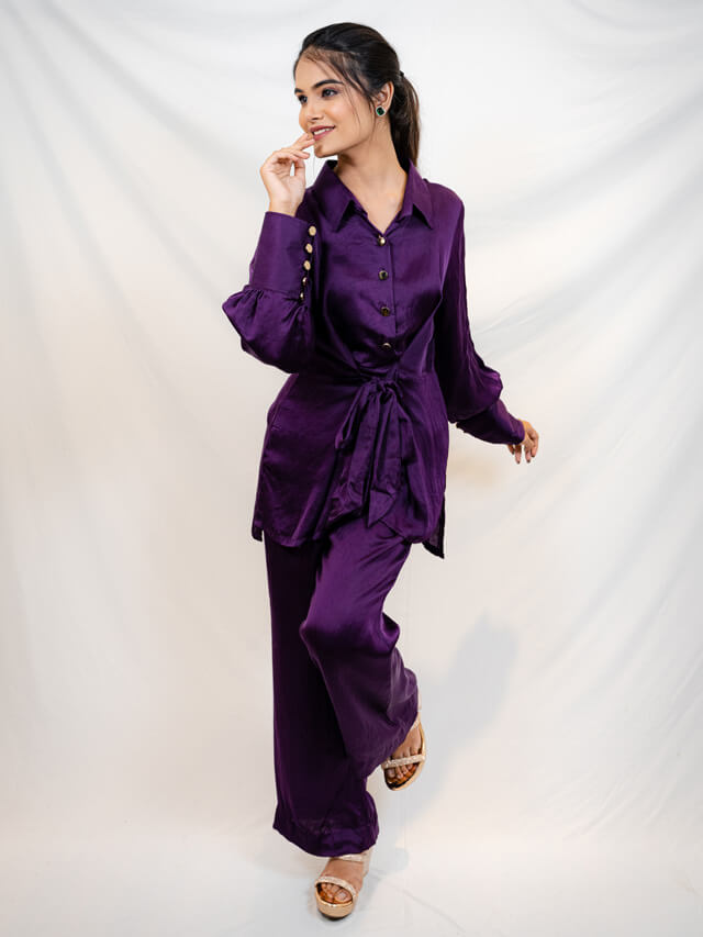 Knotted Shirt And Pants Co-ord Set