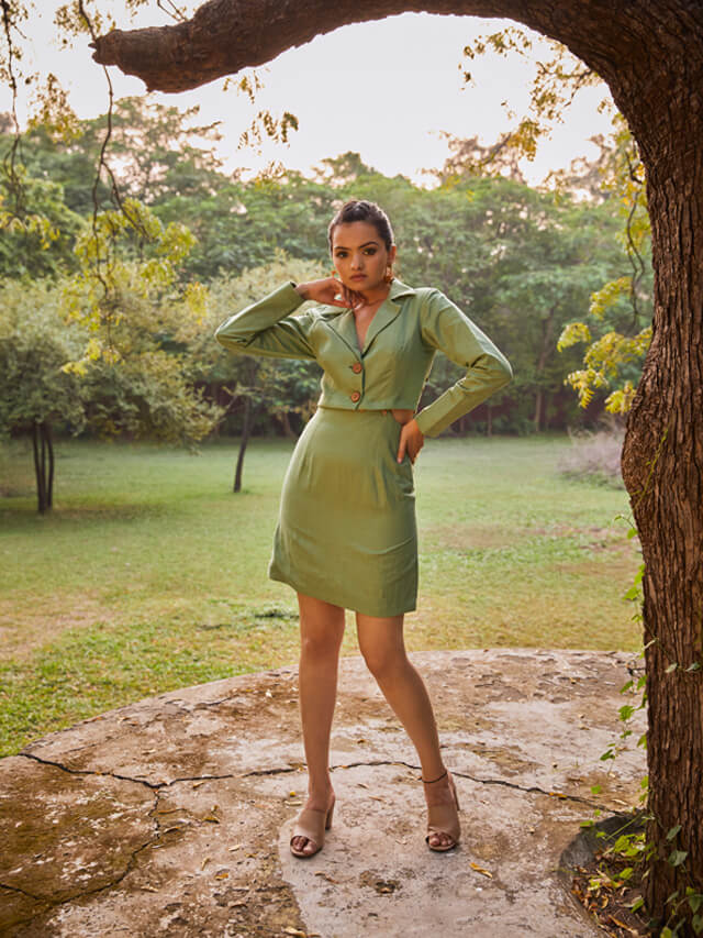 green cut out blazer dress Green Blazer Maxi Dress - She-E-O, Small Ellae Lisque - Sophisticated Dress for Corporate Events & Business Functions