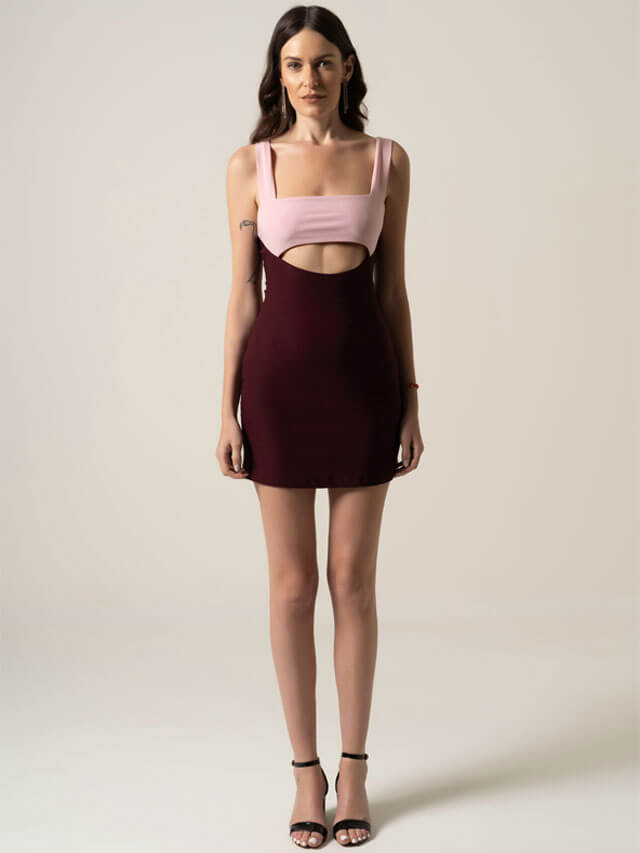 Double Tone Bodycon Dress