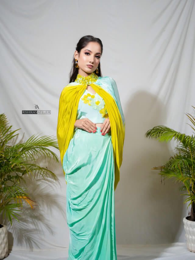 Sunshine embellished cape set