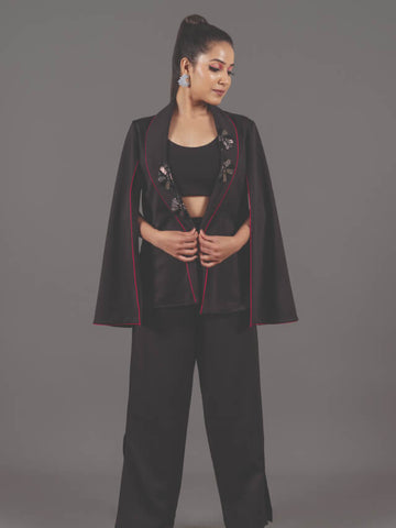 Black Waterfall Co-ord Set