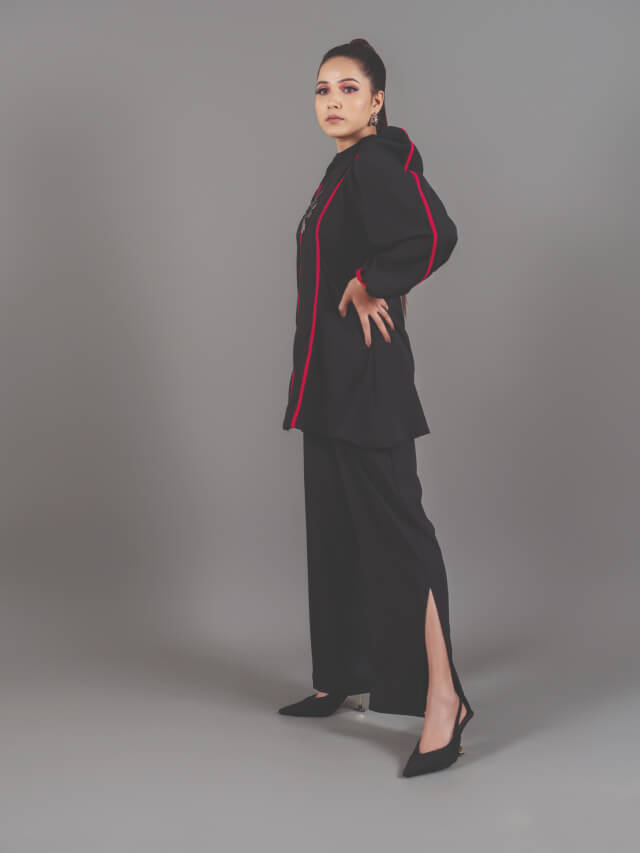 Black Waterfall Co-ord Set