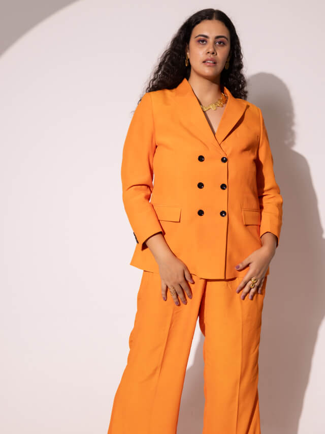 Lily Orange Blazer Set