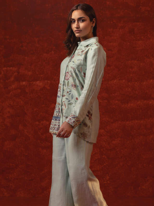 Ice Blue Print O - Print Co-ord Set