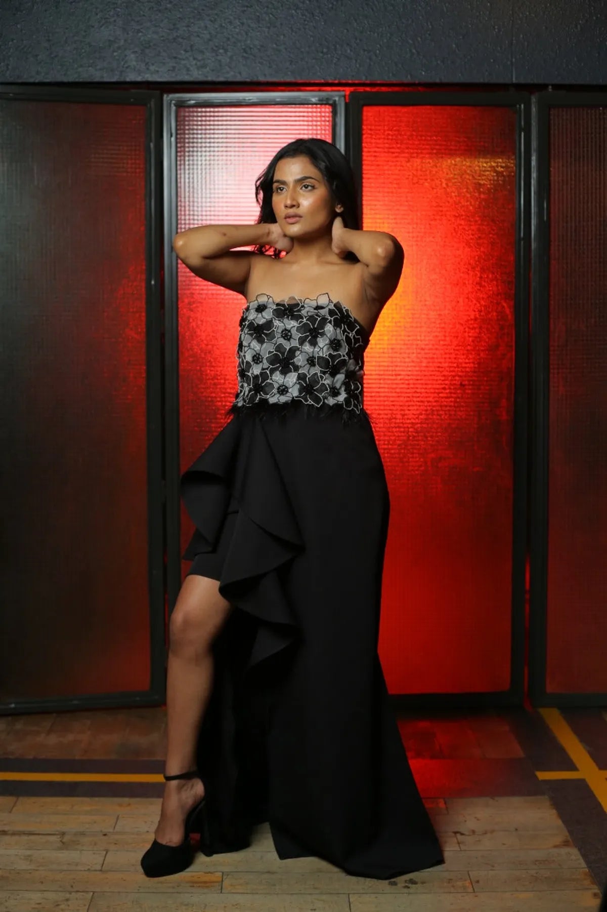 Poppies flared dress