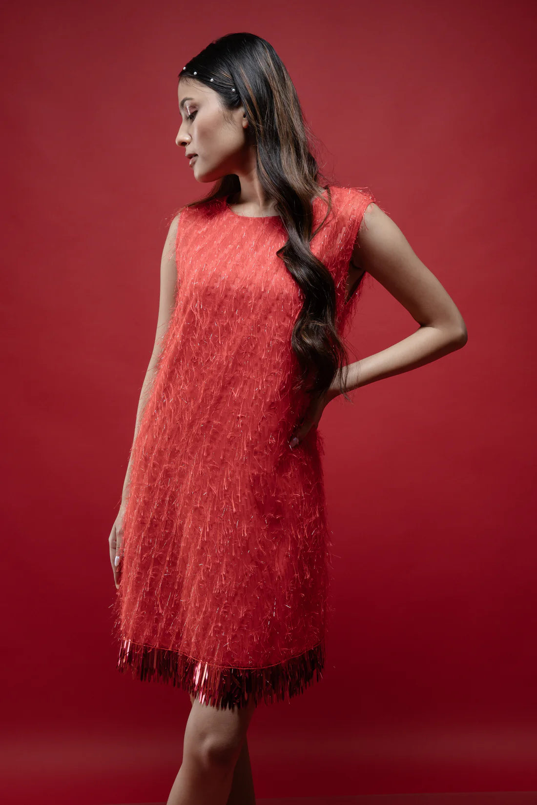 Textured A-Line Dress