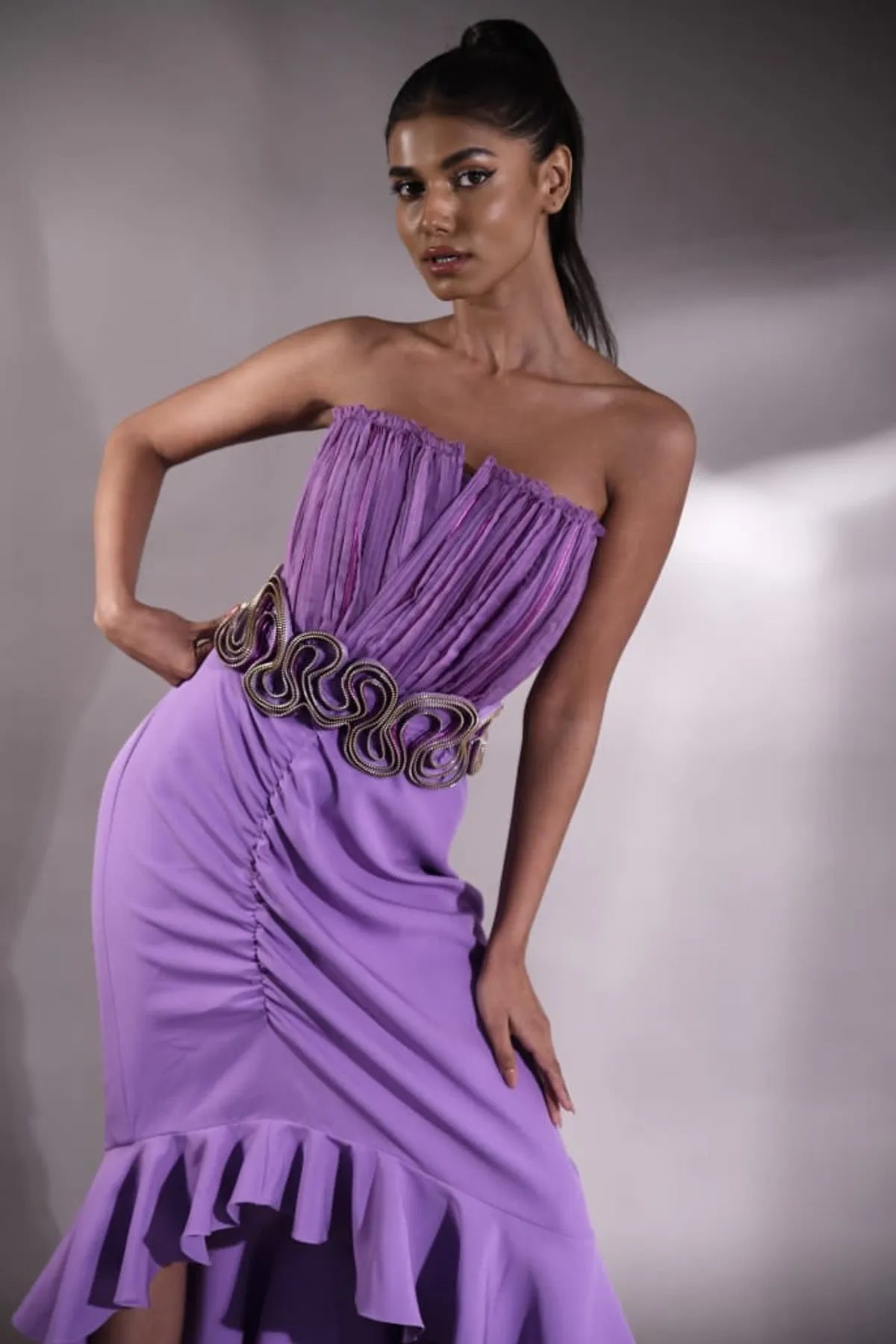 Flaming core high and low dress