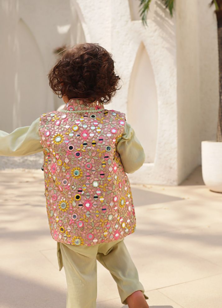 Embroidered Jacket with Kurta and Pant