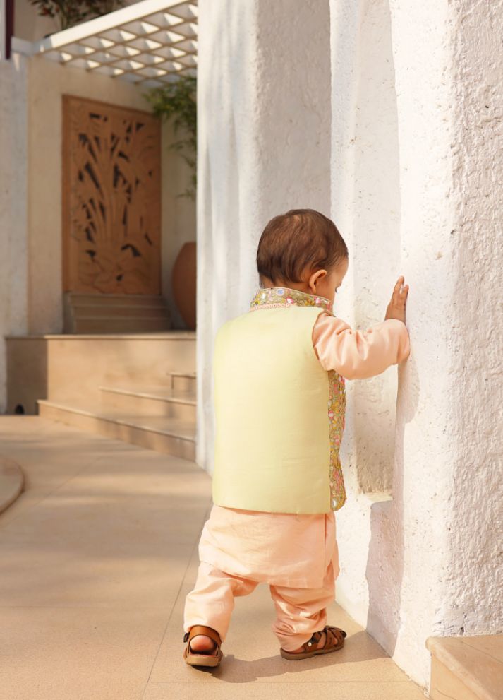 Embroidered Jacket with Kurta and Pant