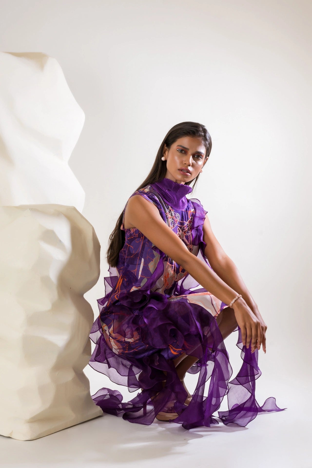 Printed Ruffle Dress