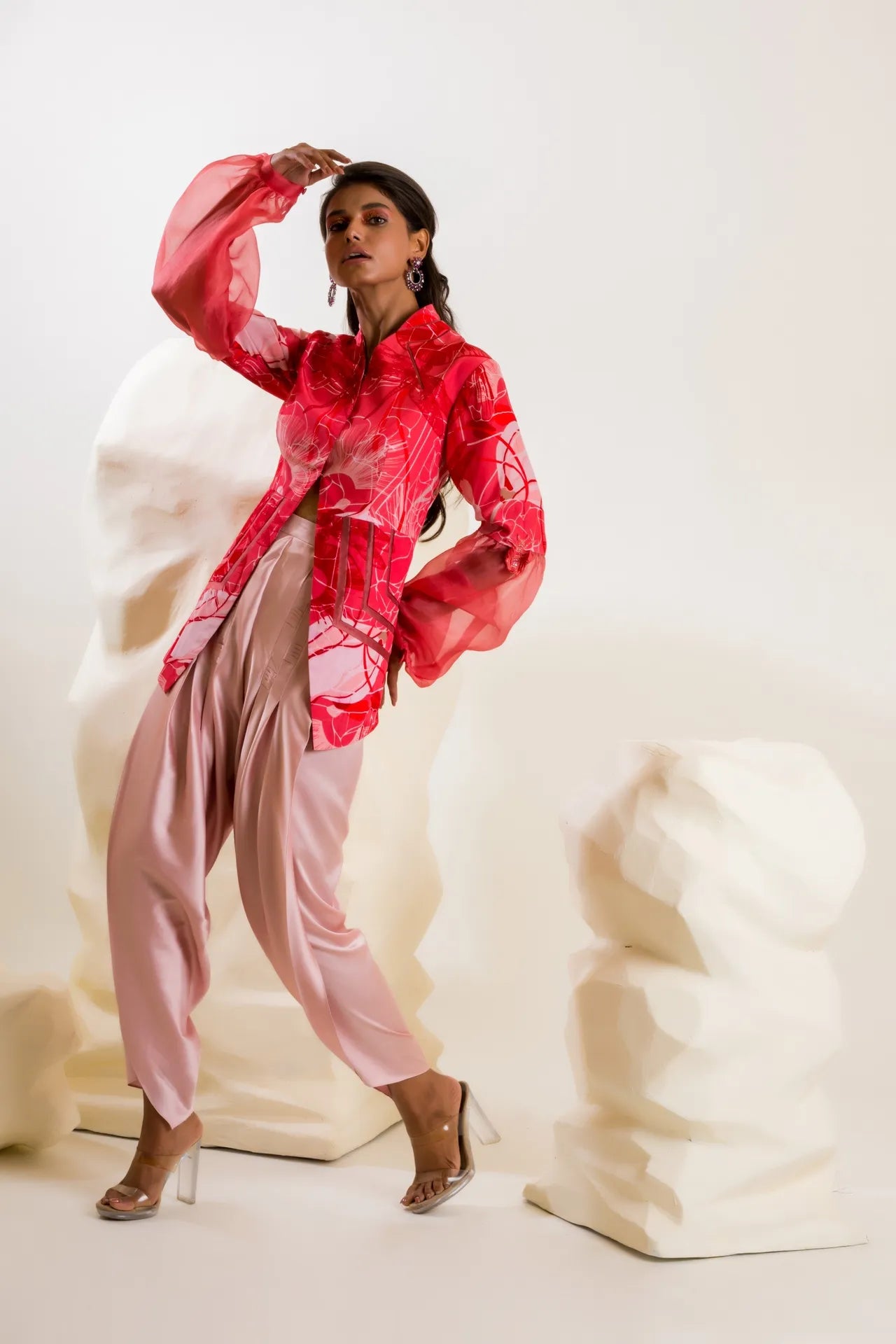 Printed Shirt With Tulip Pants