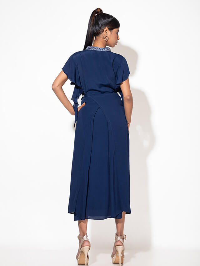 Bakku Dress with Cascade Sleeve