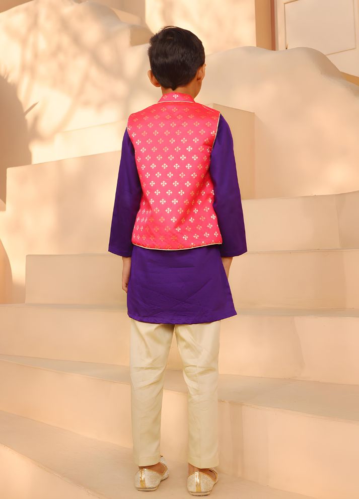 Brocade Jacket with Kurta and Pant