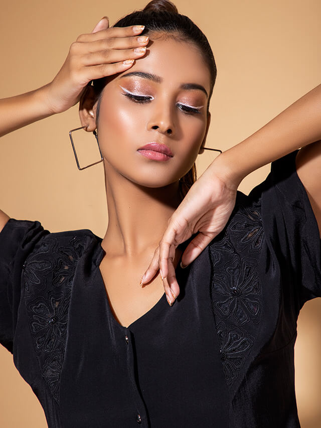 V Panel Embroidered Co-ord Set