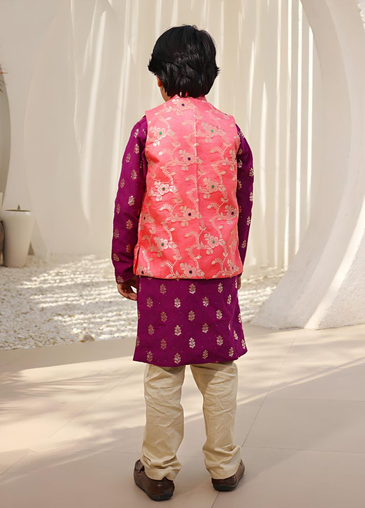 Brocade Jacket with Kurta and Pant