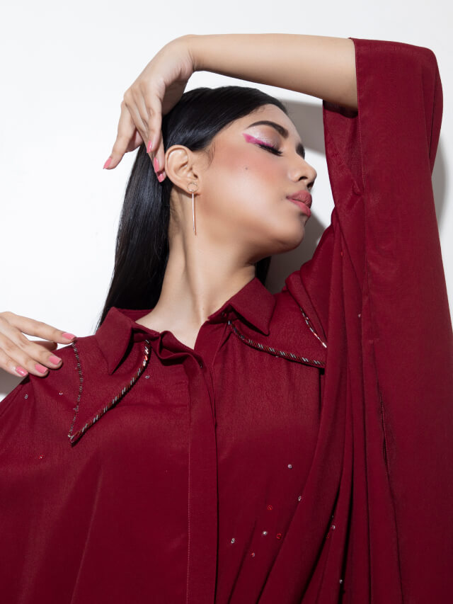 Double Collar Kaftan Chita Co-ord