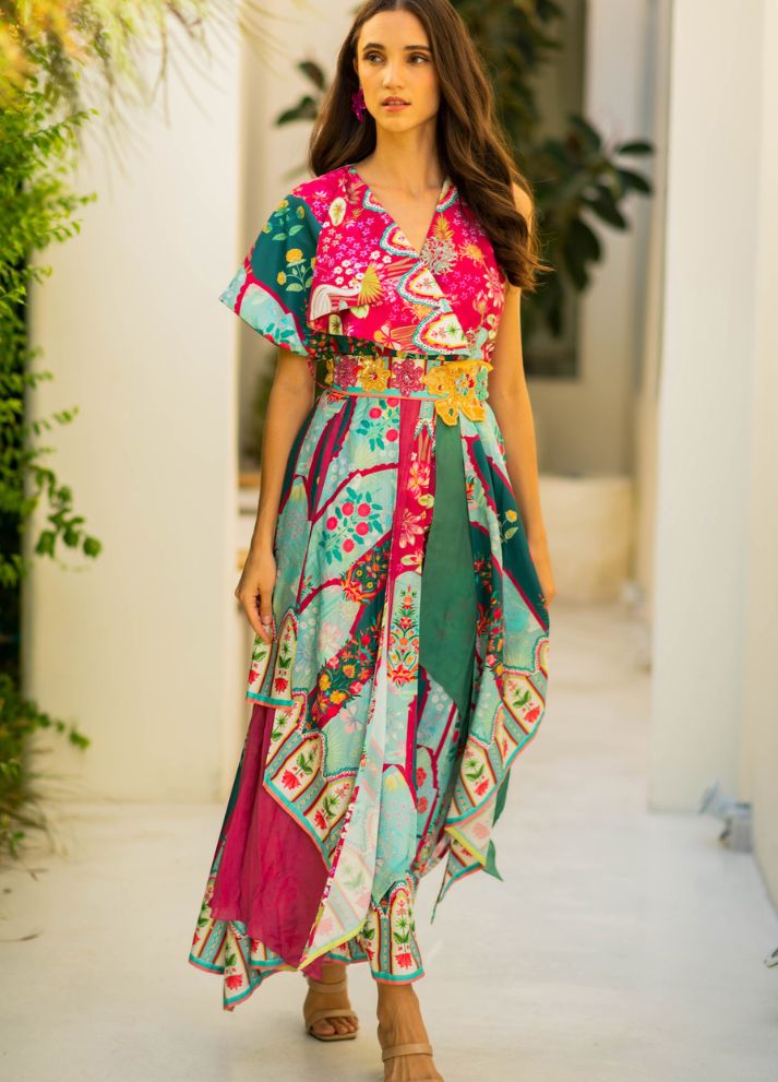 Asymetric Dress With Belt