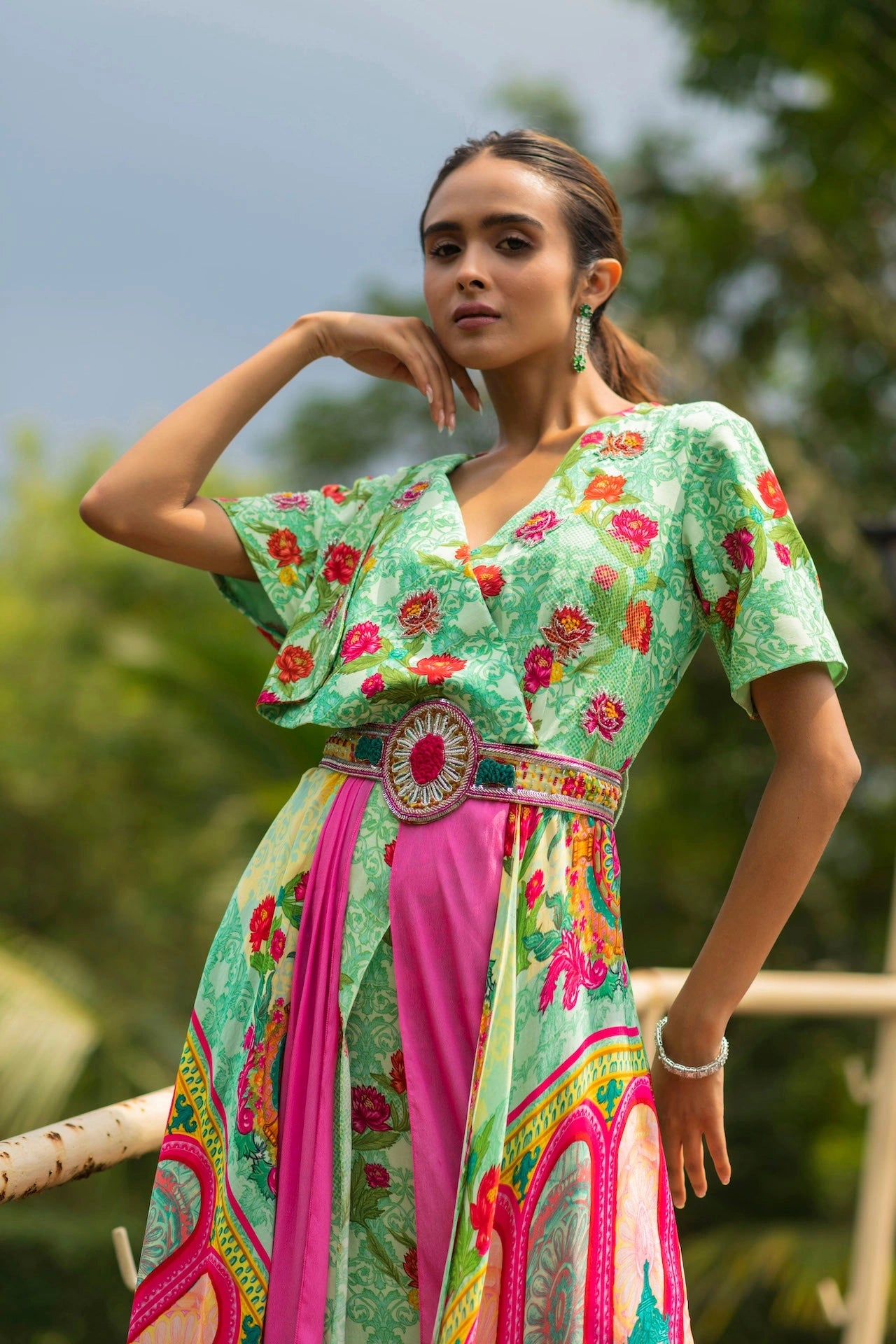 Printed Layered Maxi Dress