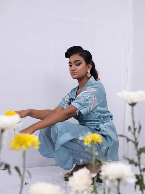 Criss Cross Co-ord Set Top With Layerd Pant