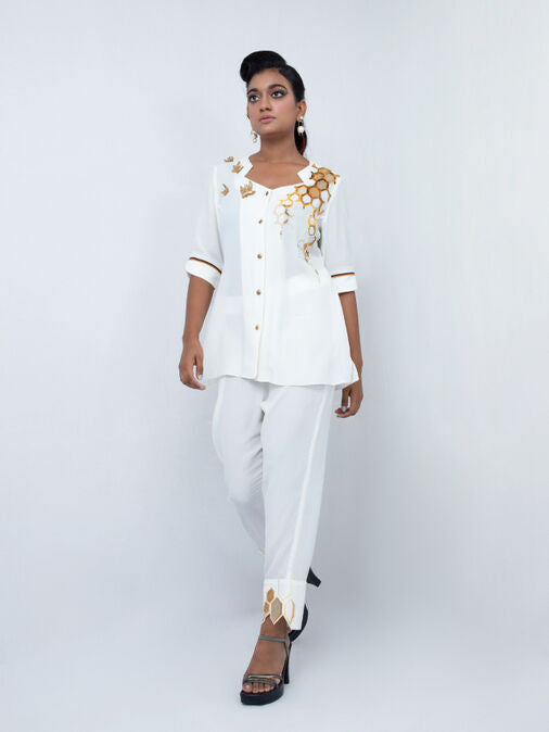 Honeycomb Triangle Neck Co-ord Set