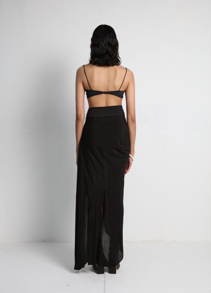 Short Jacket with Draped Skirt and Bralette