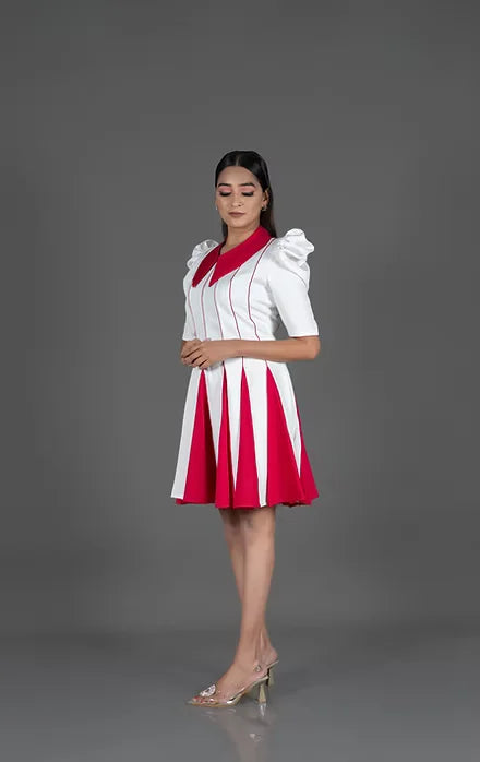 White Pink Kali Dress
