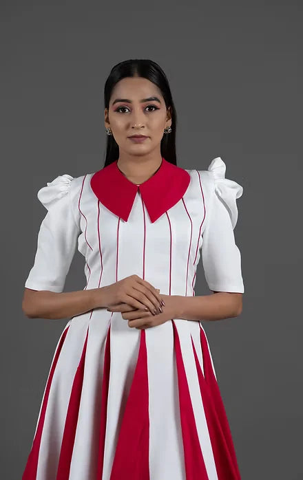 White Pink Kali Dress