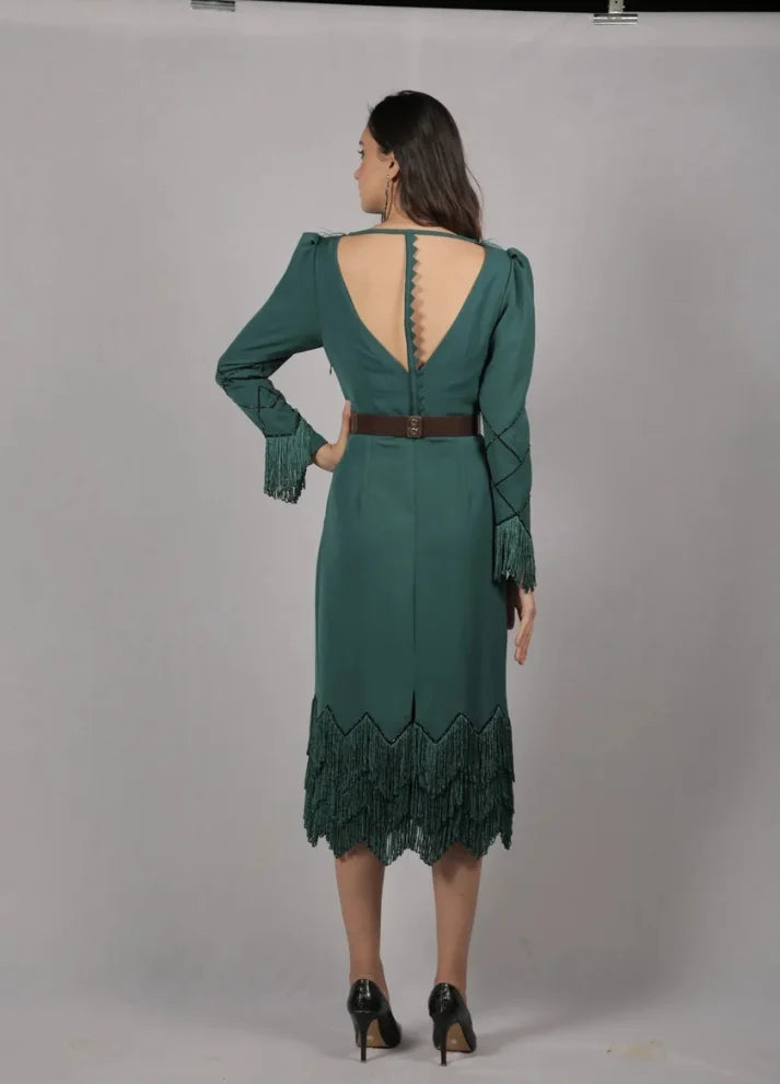 Tassel Sheath Midi Dress