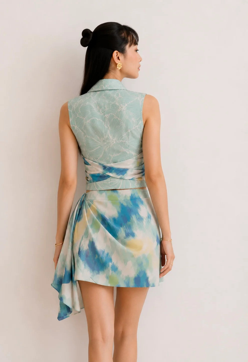 Azure Riviera Draped Set