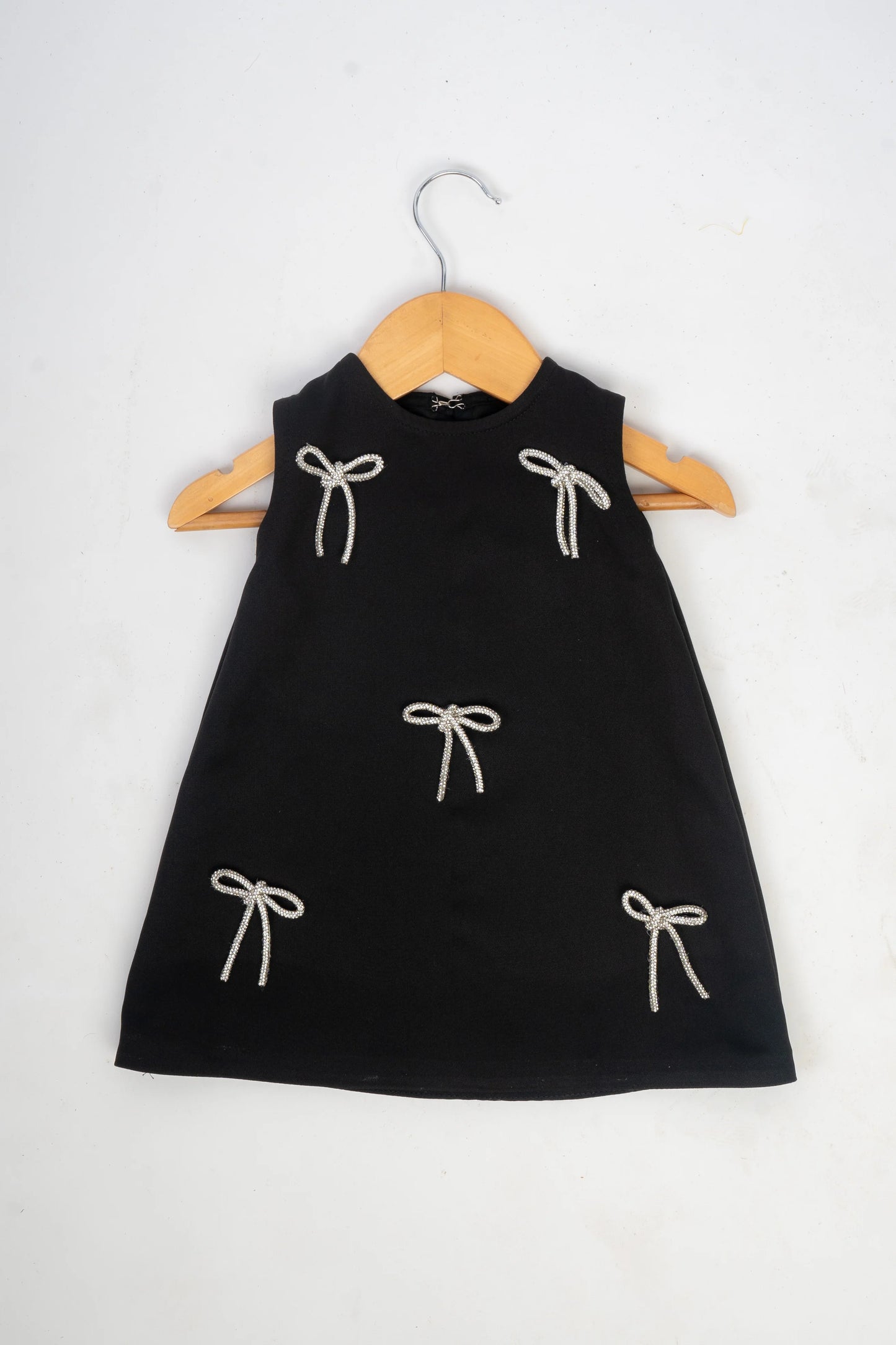 Black Dress with Stone Bows