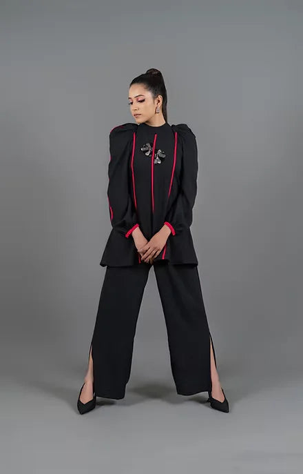 Black Pink Piping Cord-Set
