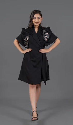 Bat sleeve dress