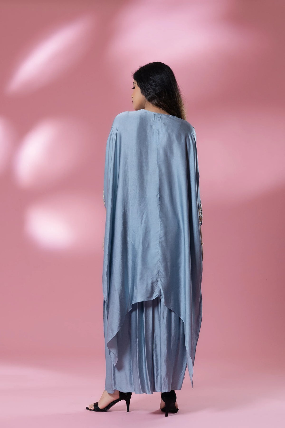 Sequined Kaftan with Dhoti Skirt