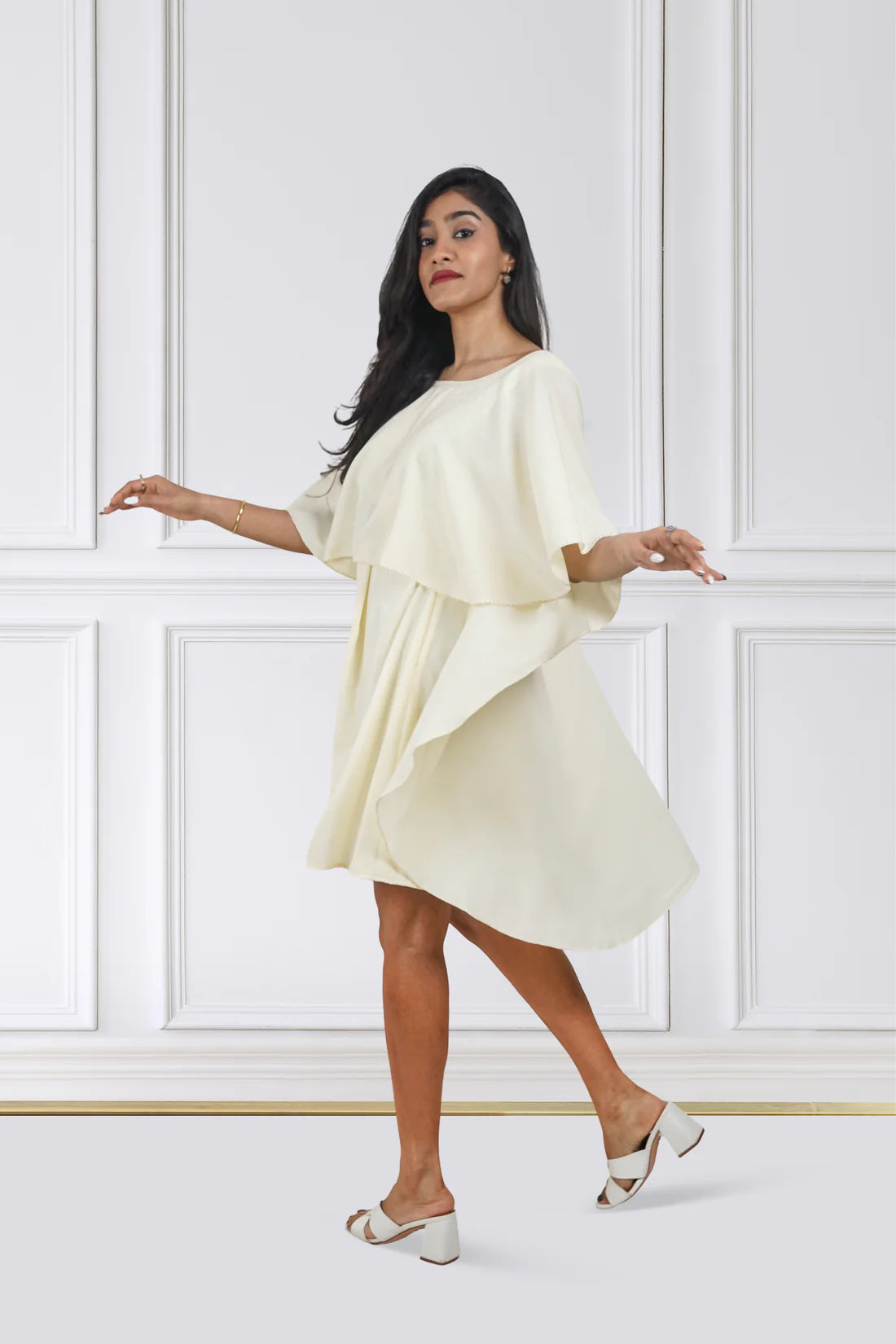 Buttercream Cape Dress