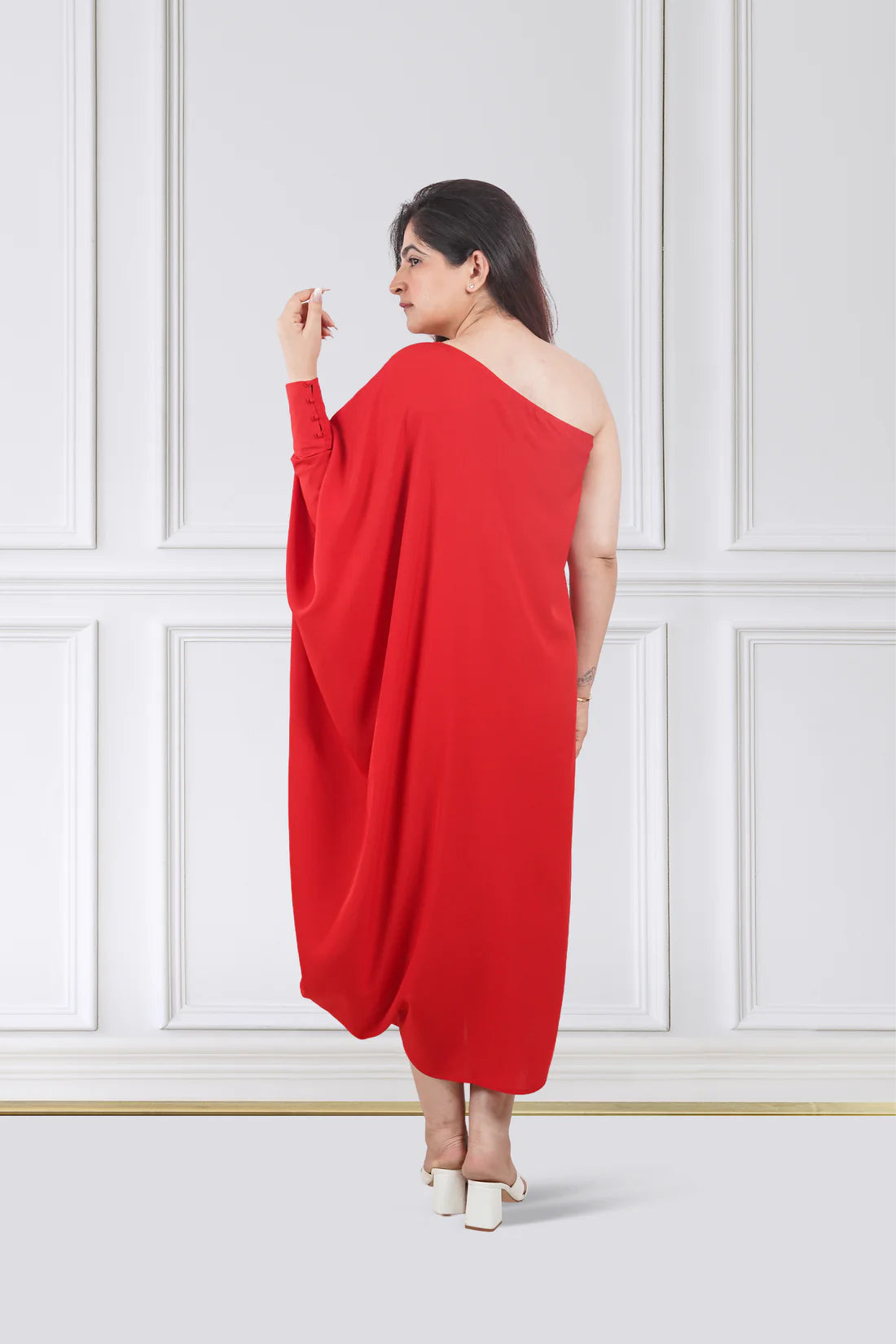 Crimson Flow Kaftan Dress