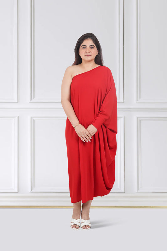 Crimson Flow Kaftan Dress