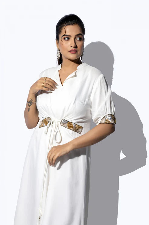 Front Tieup High Low Dress