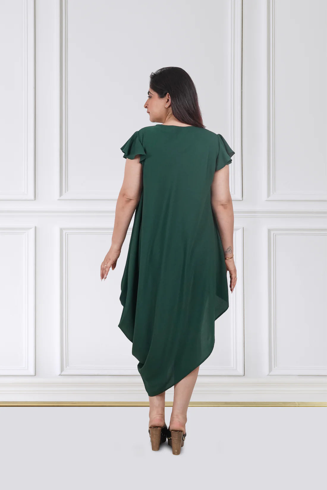 Emerald Starburst Drape Dress