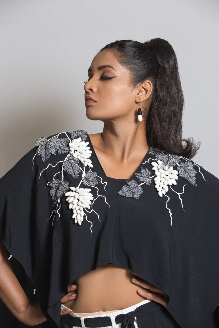 Grapes Cord Set with flare wrap around pant