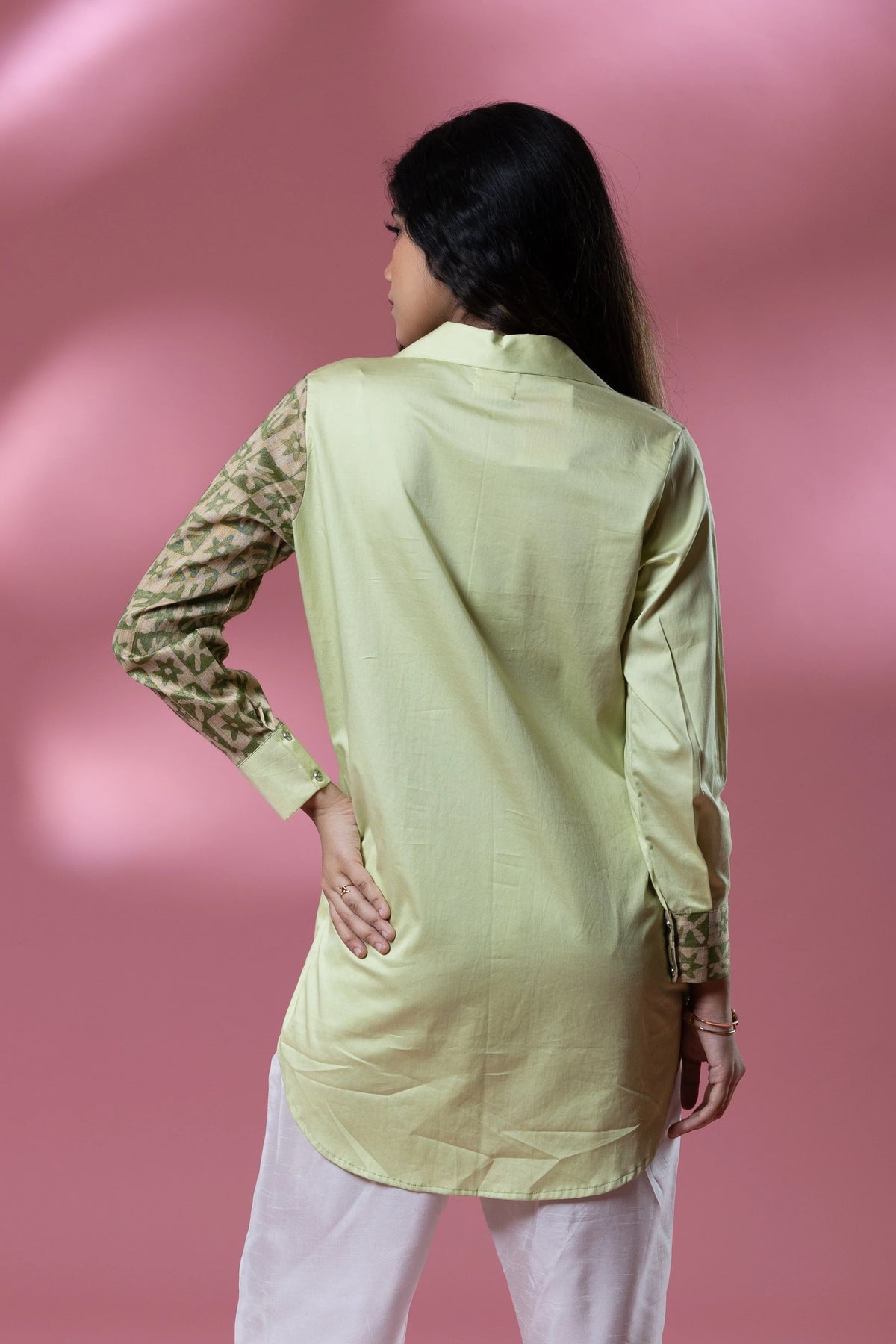 Green Italian Cotton Batik Shirt